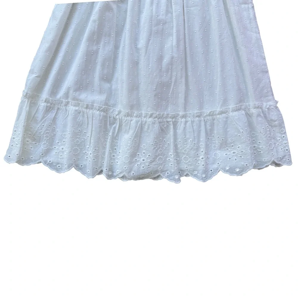 NWT GAP Kids Girls XL 14/16 White Eyelet Flutter Sleeve Tiered Dress